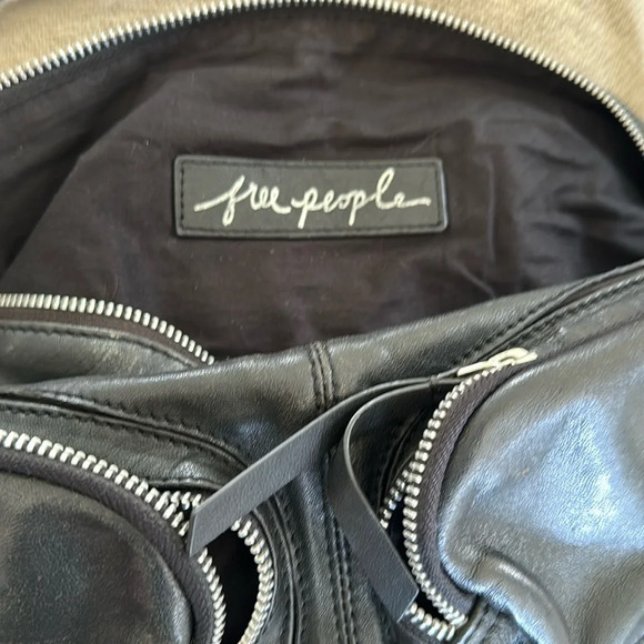 Free people black lamb leather hobo crossbody bag EDGY FEMININE - Picture 6 of 12